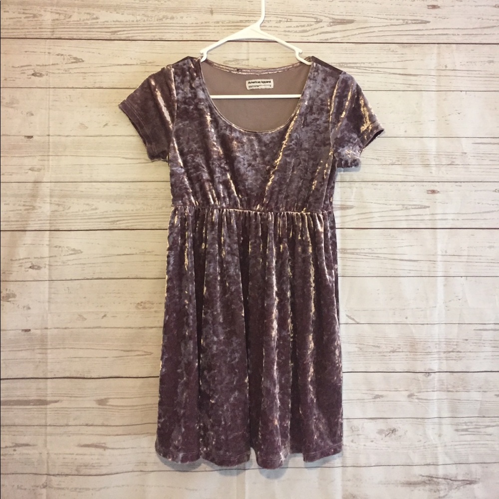 Rose-Gold Velvet Dress (American Apparel)