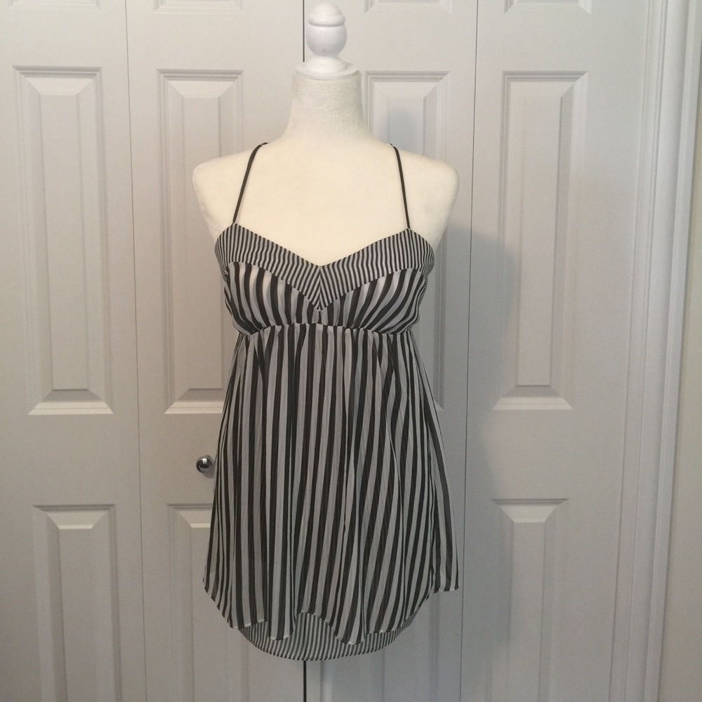 Silence & Noise Striped Tunic Tank Top