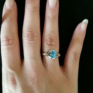 Sterling silver blue gem ring