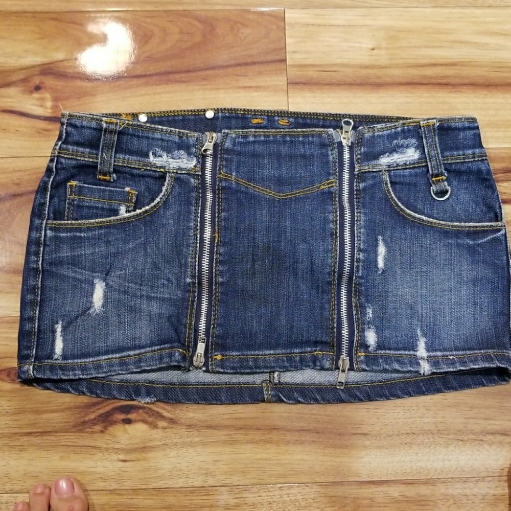 Denim mini skirt