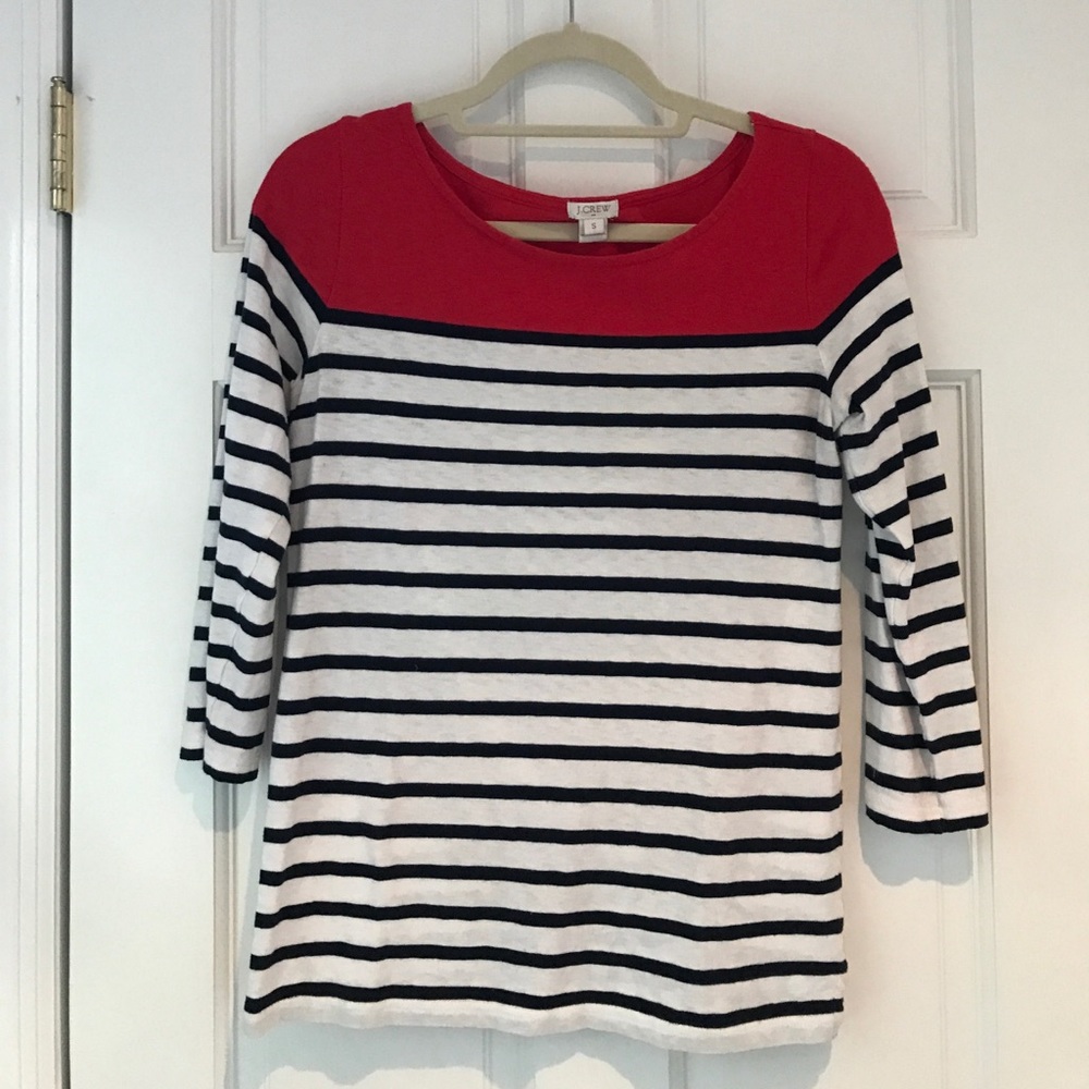 J. Crew long sleeve, color block tee shirt
