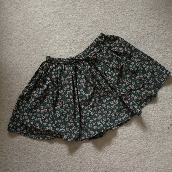 forever 21 emerald green floral skort with tie - Picture 3 of 5