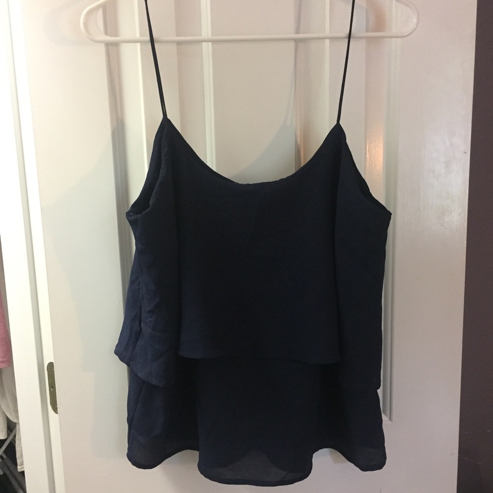 Paper Crane blue layered tank top