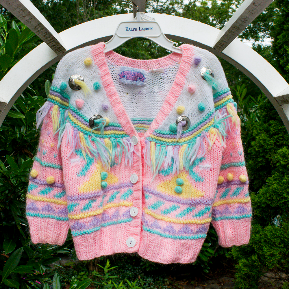 🎉HP🎉 Girls Fun 80's Knit Cardigan