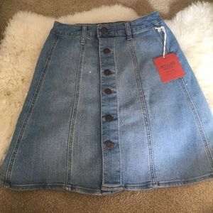 Denim Button- Up Skirt