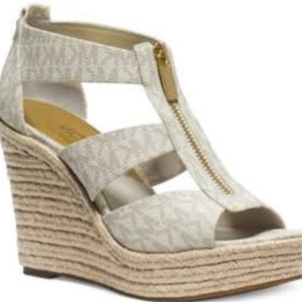 White Michael Kors Wedges