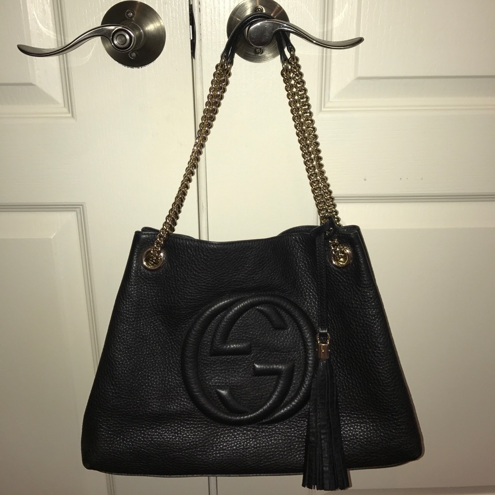 Gucci Pebbled Calfskin Soho Shoulder Bag