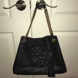 Gucci Pebbled Calfskin Soho Shoulder Bag