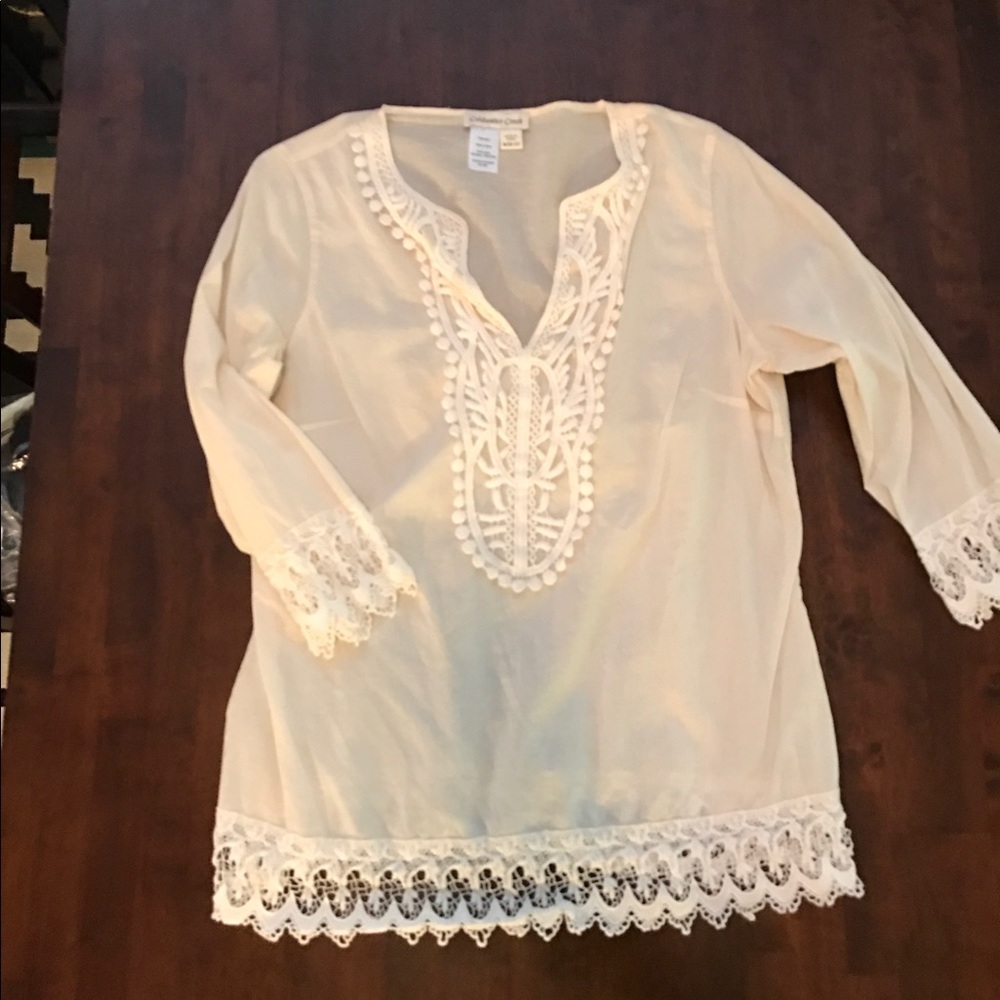 Coldwater creek embroidered top