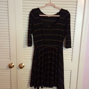 Black and gold striped dress
