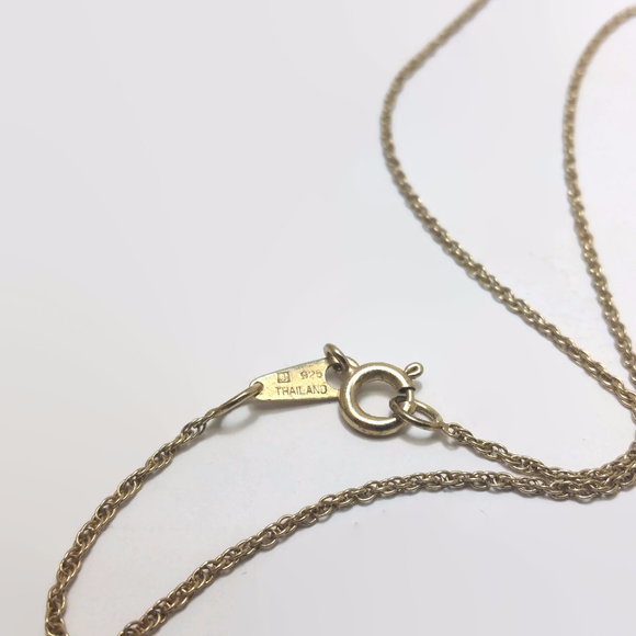 Sterling Silver Vermeil Rhinestone Necklace - Picture 5 of 5