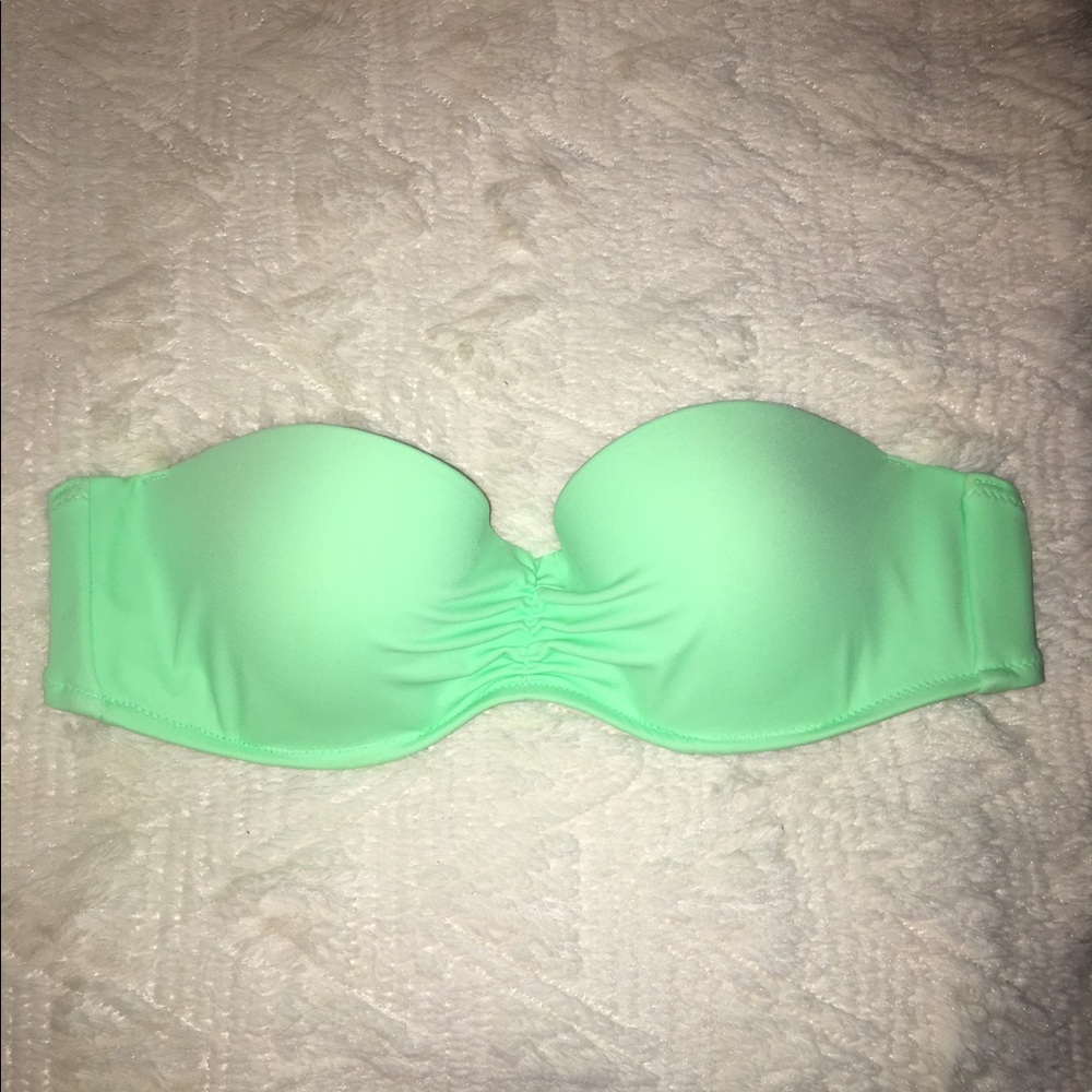 Victoria's Secret Green Strapless Bikini Top