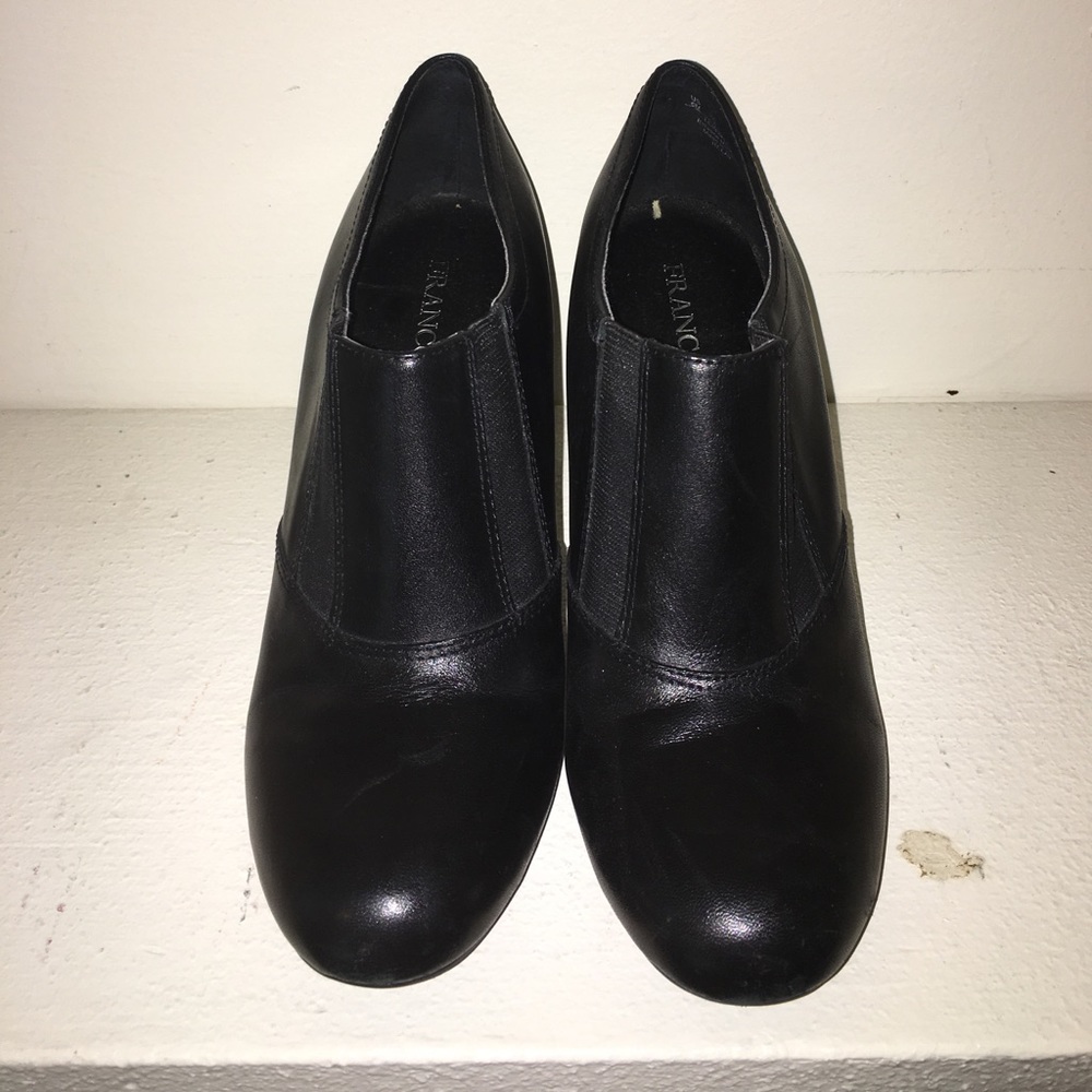Franco Sarto black heeled booties