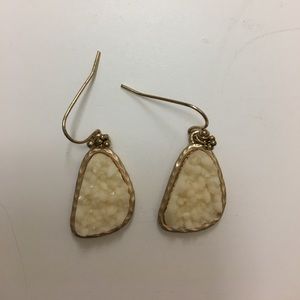 Small drusy dangle earring
