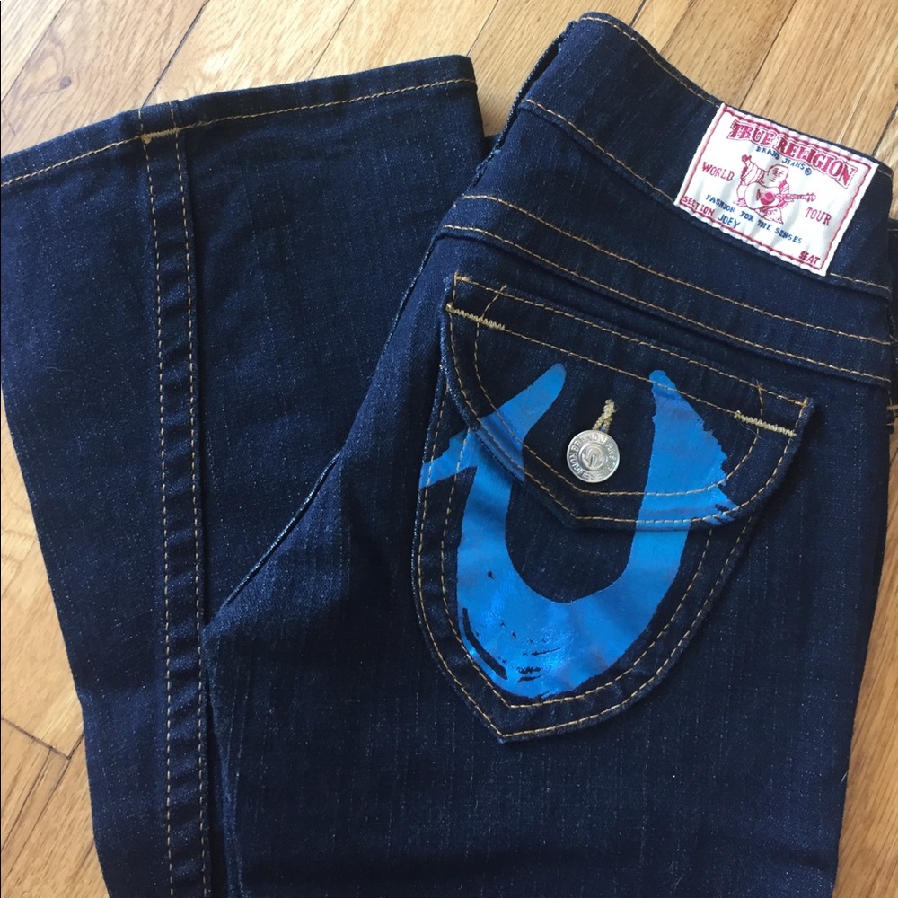 True Religion dark blue jeans