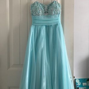 Long, Light Blue Formal Dress