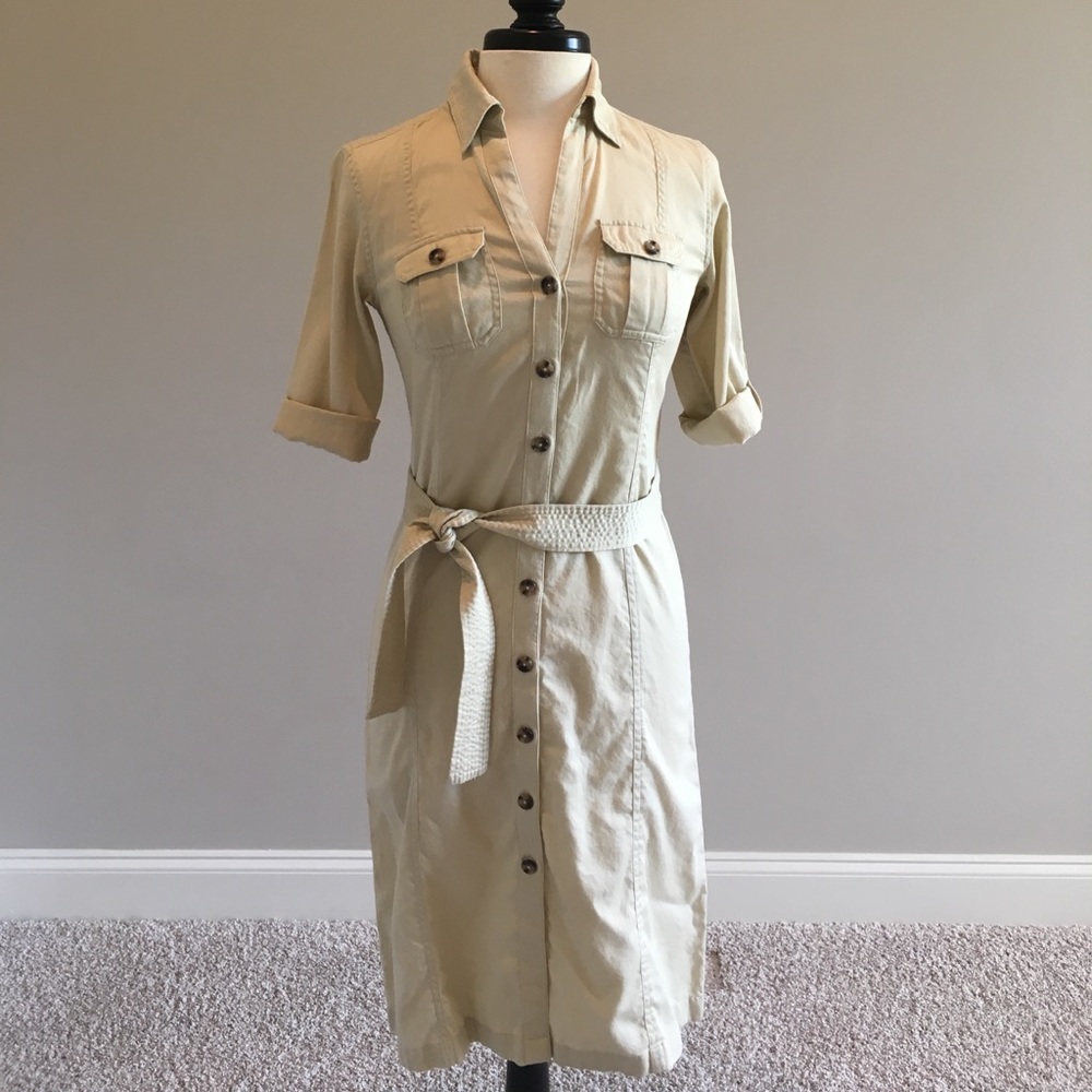 Cream button up dress from Ann Taylor