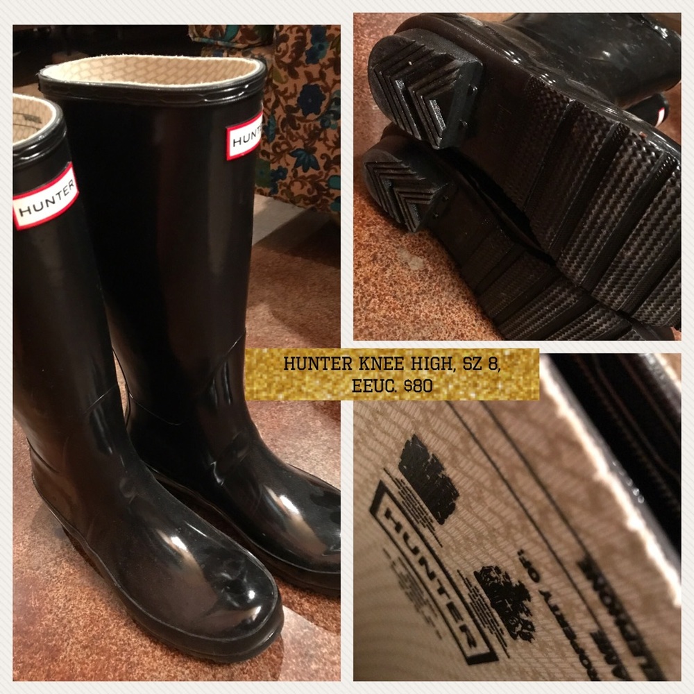 Hunter tall rain boots sz 8