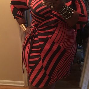 True knee length wrap dress.