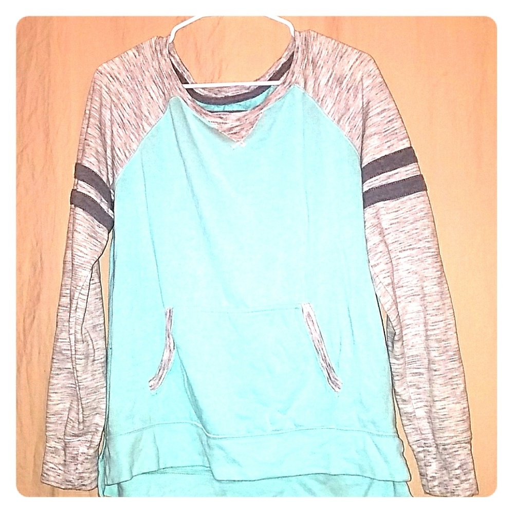 Grey and teal sweater