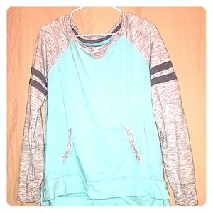 Grey and teal sweater