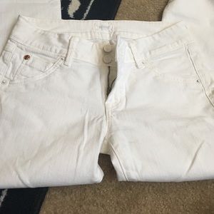 White Hudson Crop Jeans