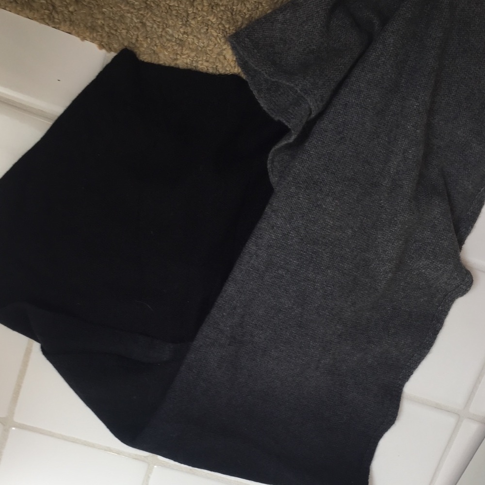 Black and grey cashmere scarf