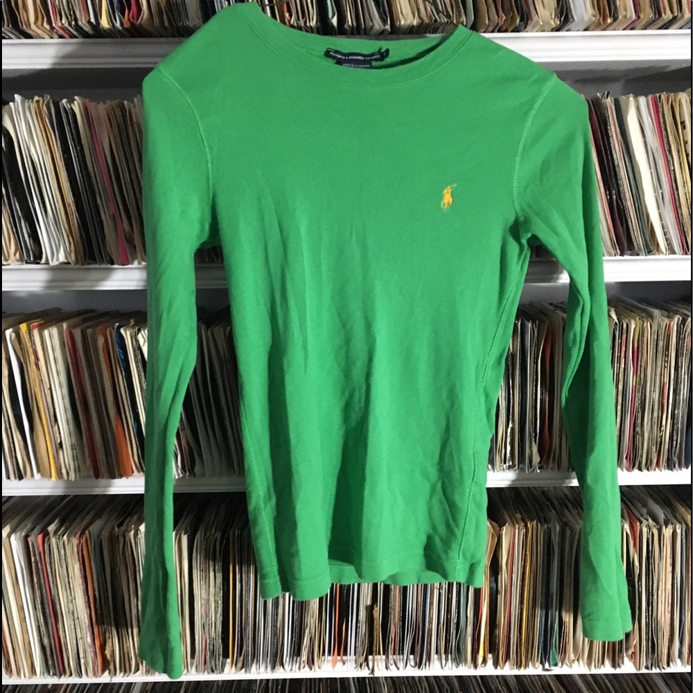 Green Ralph Lauren Polo long sleeve top shirt - Picture 1 of 6
