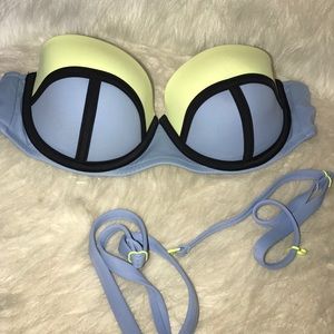 Neon blue and yellow Victoria Secret Bikini Top