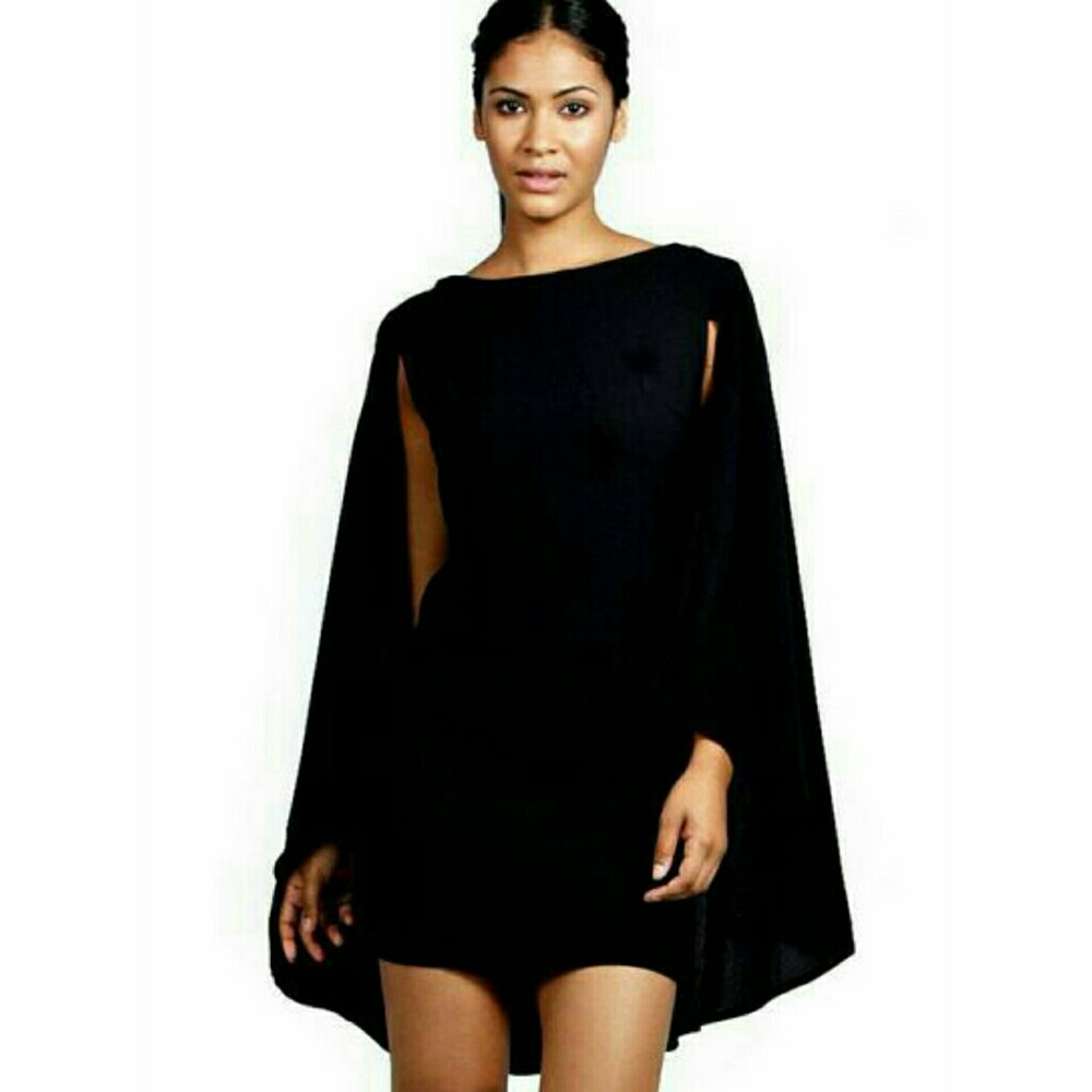 Black Cape Dress Bodycon