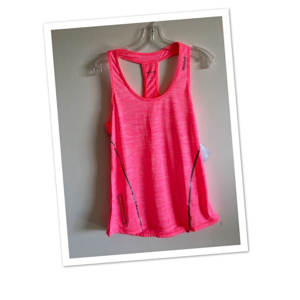 SALE-Reebok Neon rose heather moving Tback singlet