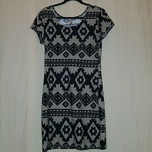 Black and tan tight dress