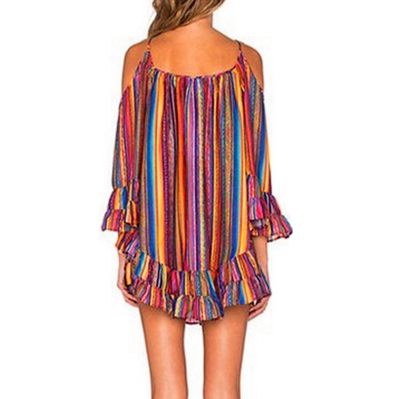 LAST ONE! ! XXXL! Rainbow striped cover up! - Picture 4 of 6