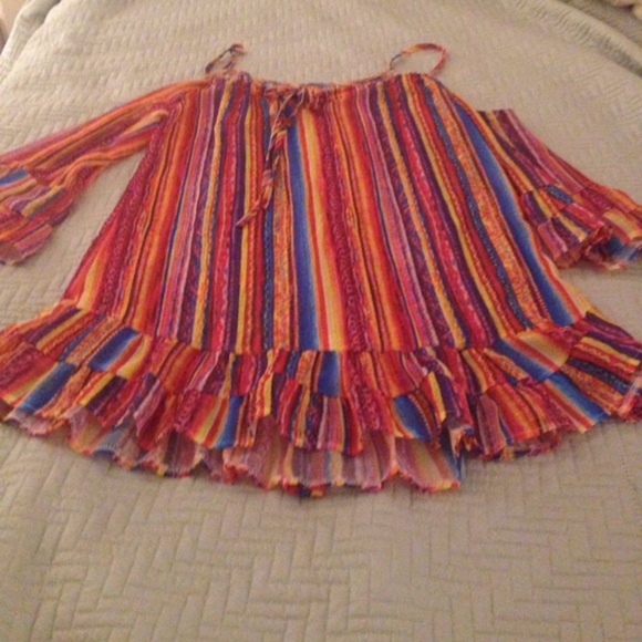 LAST ONE! ! XXXL! Rainbow striped cover up! - Picture 5 of 6