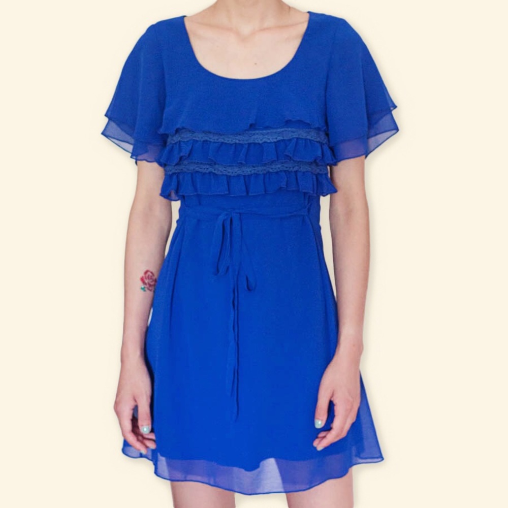 💙 Royal Blue Ruffle Flare Dress