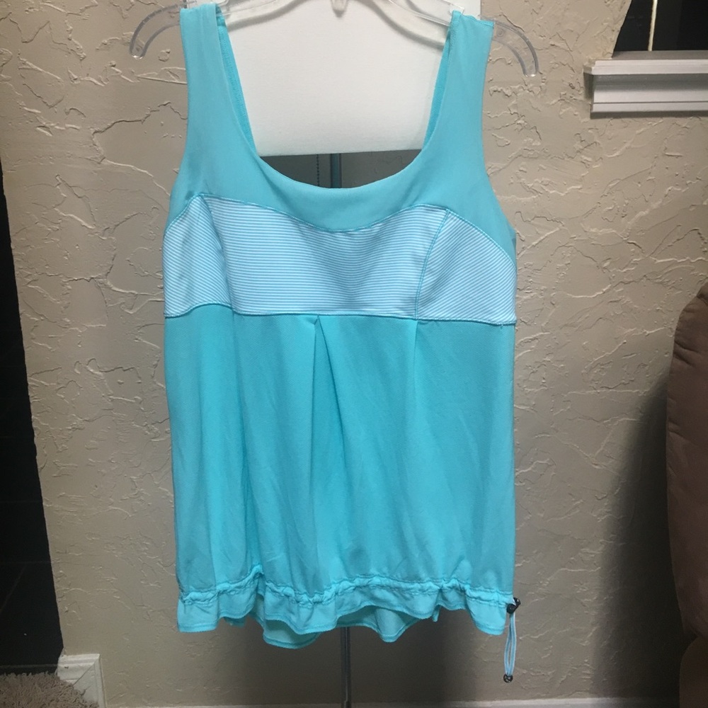 Light Blue Lululemon tank with frill bottom!!
