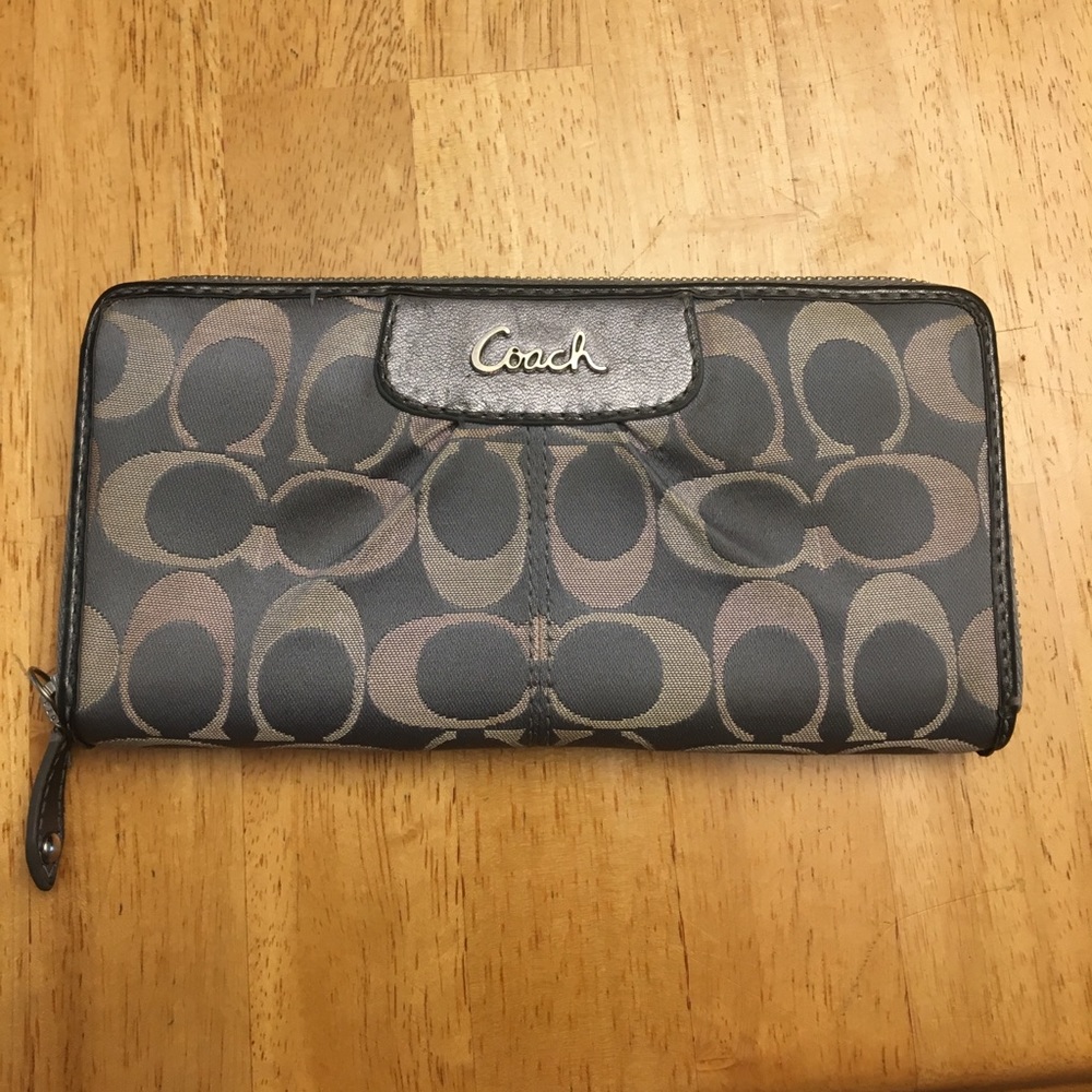 Grey and pink Coach wallet