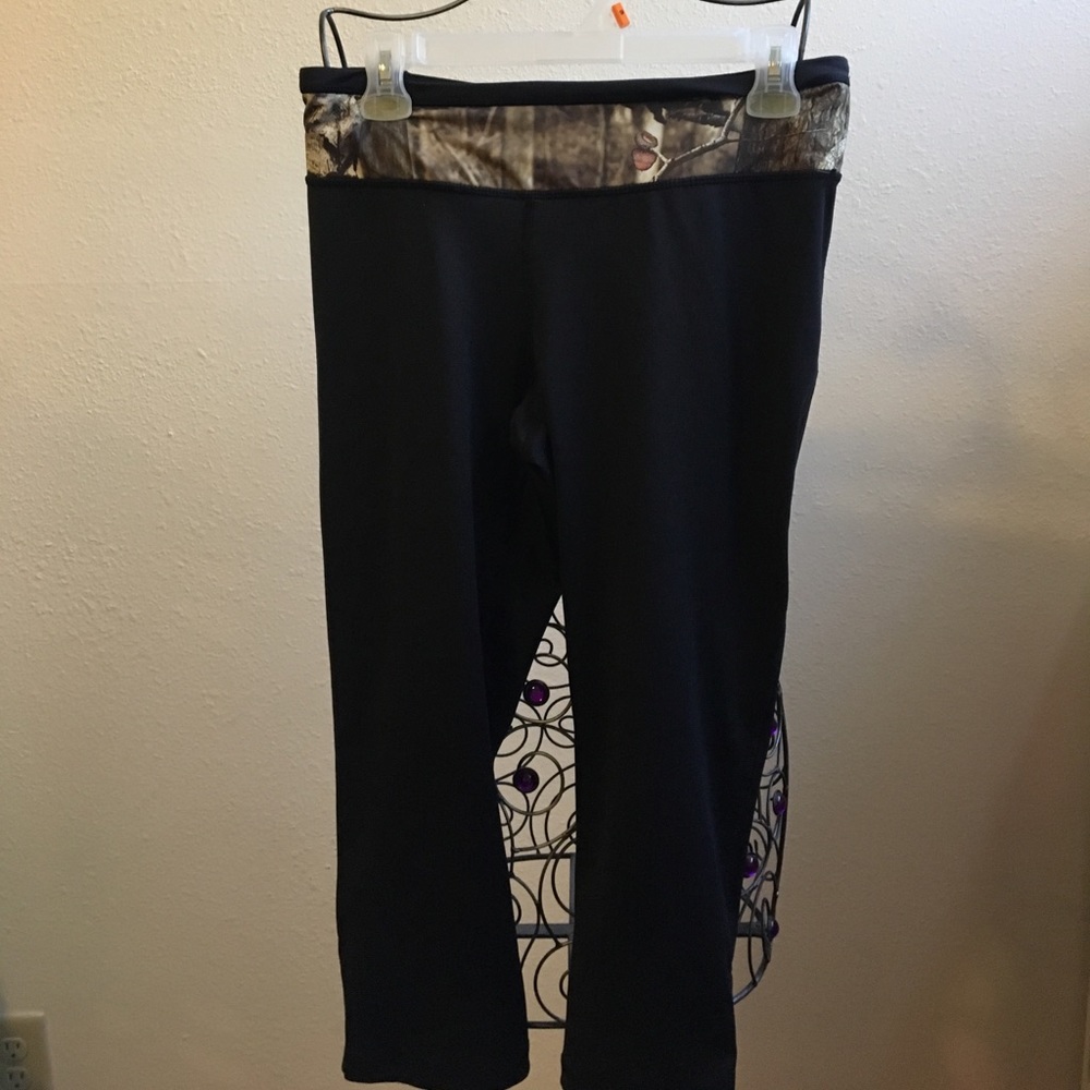 Camo and black workout leggings