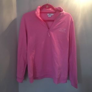 Pink Vineyard Vines quarter zip pullover
