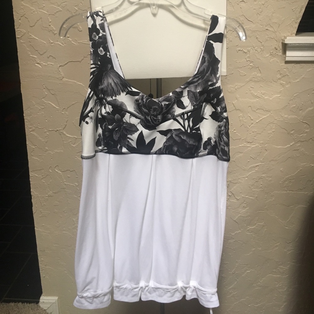 White and black Lululemon workout tank!