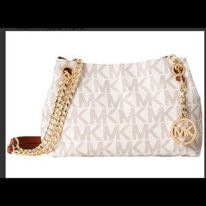 Michael kors jet set vanilla/gold bag