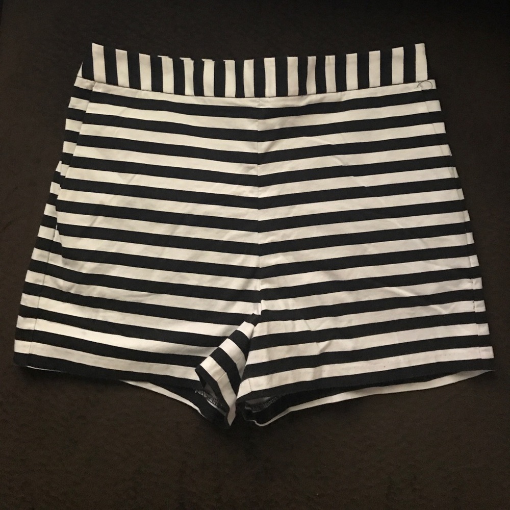 Express Black and White striped shorts