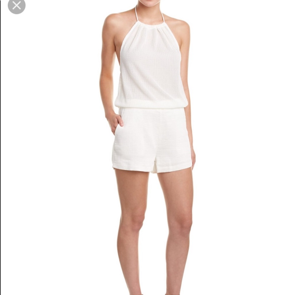 Endless Rose White Woven Halter Romper