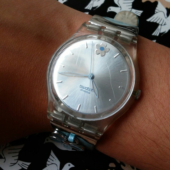 Retro Daisy Swatch Watch w/ Leather Band main image 8