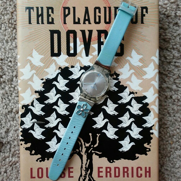 Retro Daisy Swatch Watch w/ Leather Band main image 5