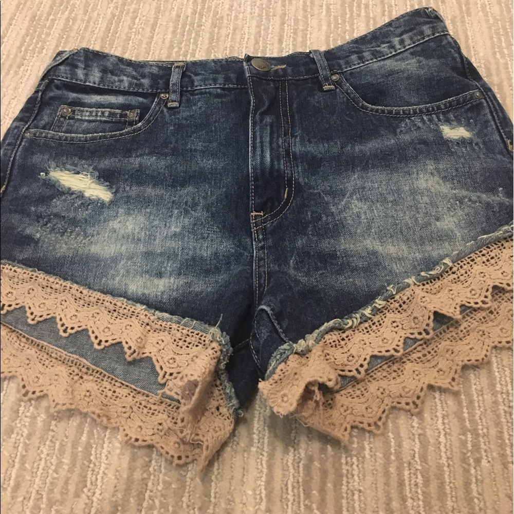 Free people high wasted jean shorts