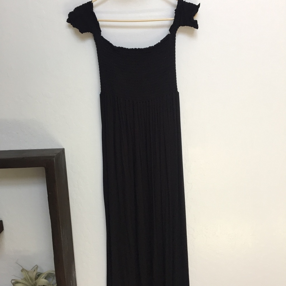 Black off shoulder maxi