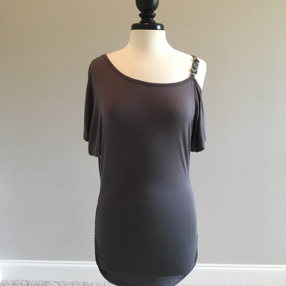 Grey mini dress with gems by Vegas Royalty