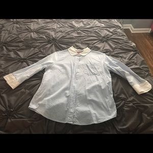 Baby blue button down shirt