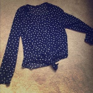 Polka dot button up blouse